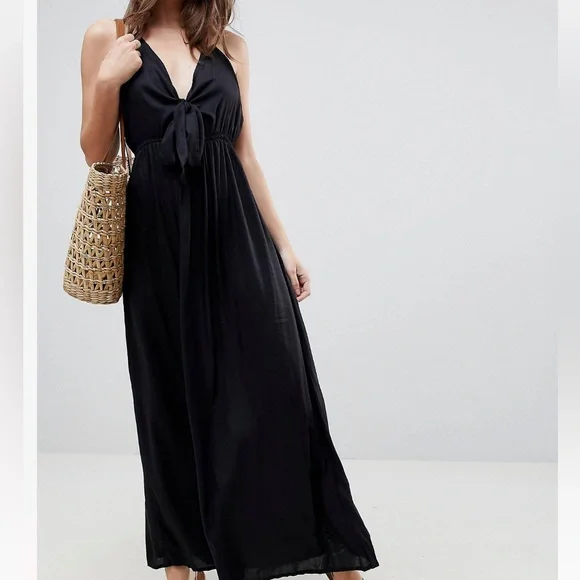 ASOS | Dresses | Asos Design Woven Tie Front Maxi Beach Dress | Poshmark